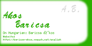 akos baricsa business card